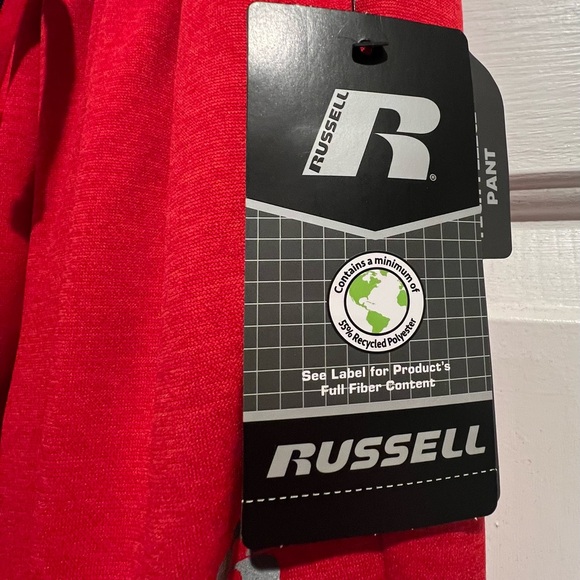 NWT❤️Russell Athletic Kids Red Joggers with Black Accents Tech Fleece Pants - Picture 11 of 11